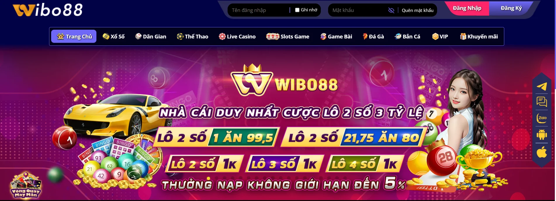 Wibo88 nhà cái cá cược trực tuyến hàng đầu Châu Á