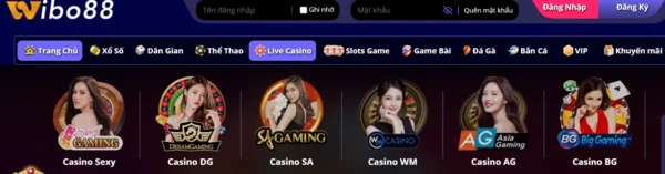 Casino trực tuyến Wibo88 với kho game cá cược hấp dẫn