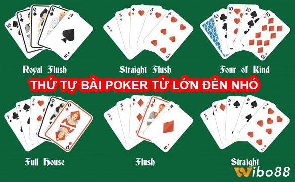 Khám phá thứ tự bài trong poker ngay tại Wibo88 nhé!